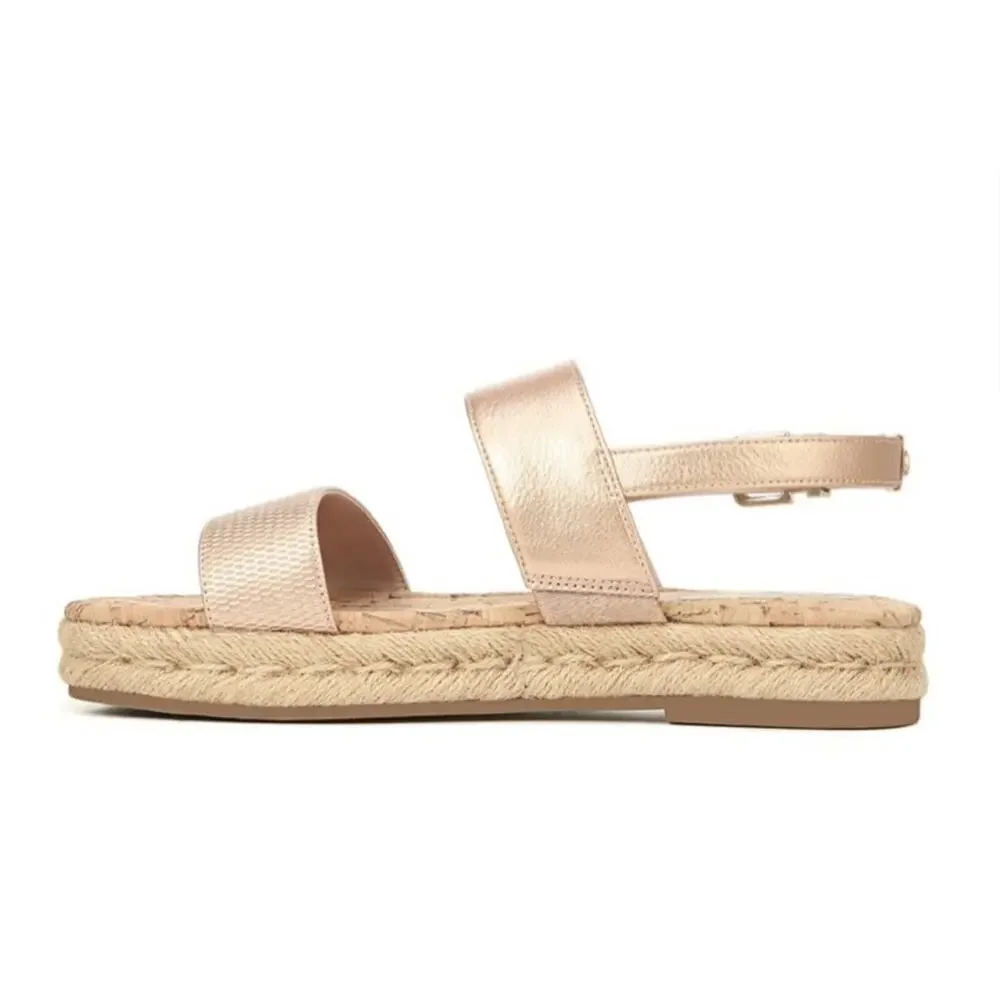 Circus By Sam Edelman Ani Espadrille Sandals Rose Gold Leather Size 6